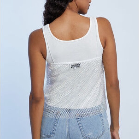 NWT WeWoreWhat Crystal Mesh Camo in White - Picture 2 of 6